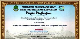 Ki ACEP AAN NGAHATURKEUN NUHUN KA DINAS PARIWISATA SARENG KEBUDAYAAN PROVINSI AWA BARAT